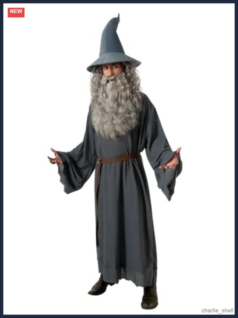 Officially Licensed The Hobbit Gandalf Costume Robe Hat Belt Men Standard
